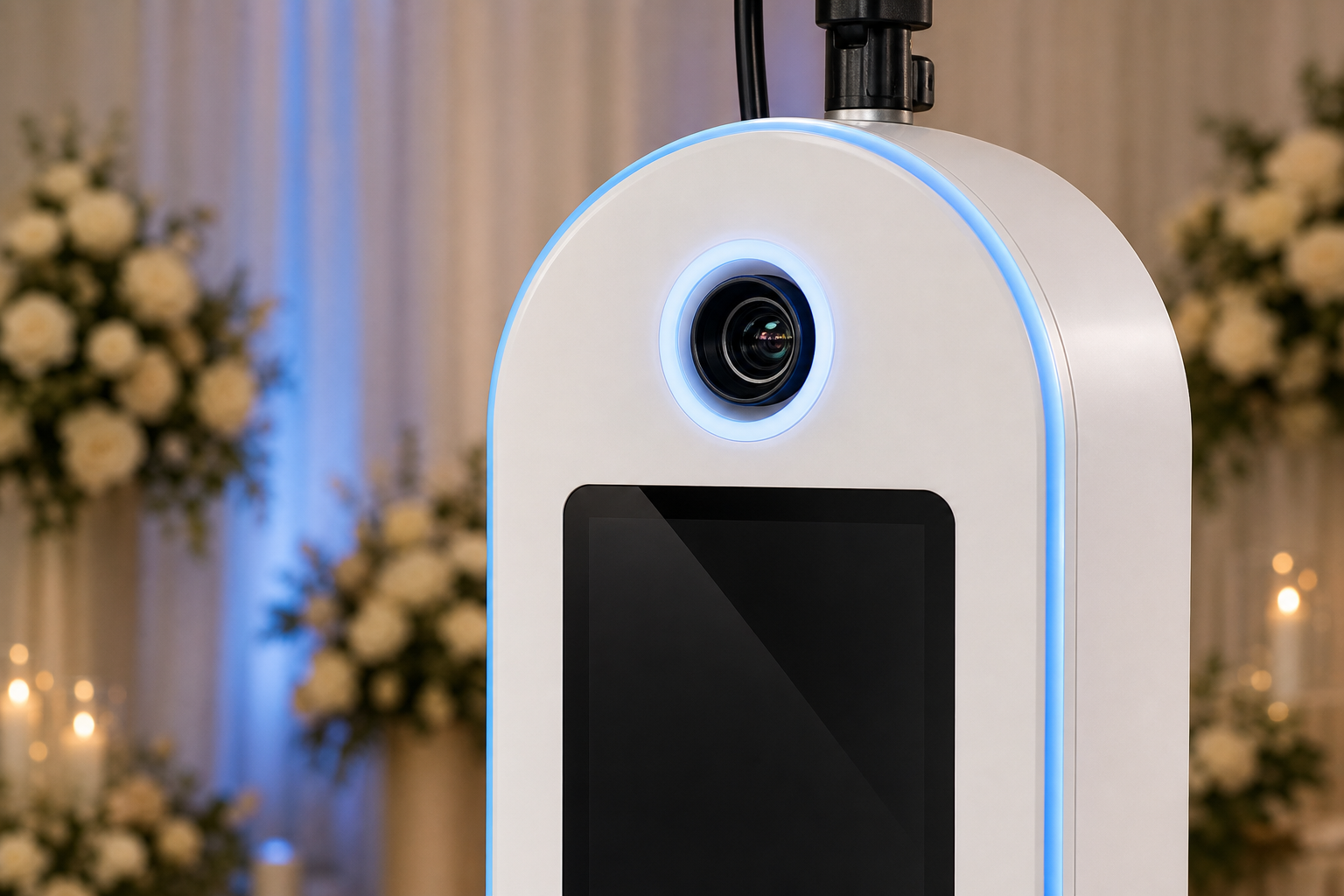 DSLR camera built into the photo booth shell